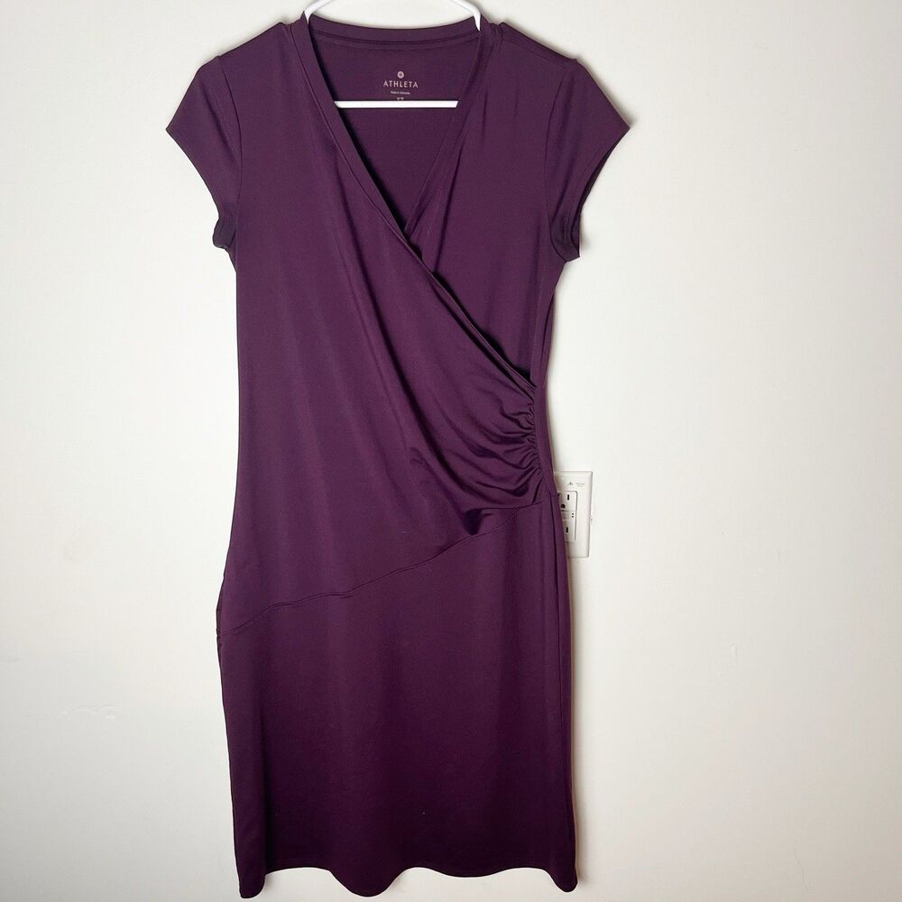 Athleta Sangria Nectar Purple Wrap Mini Athletic Dress Size ST 184